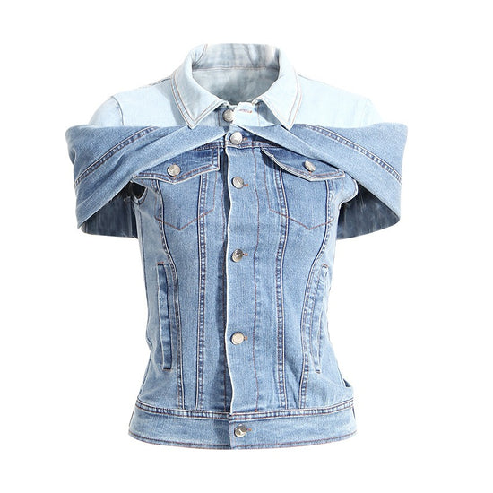 Folding Shirt Slim Denim Shirt