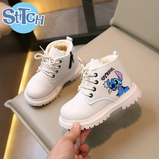 Stitch Snow Boots Winter velvet  Ankle Boots